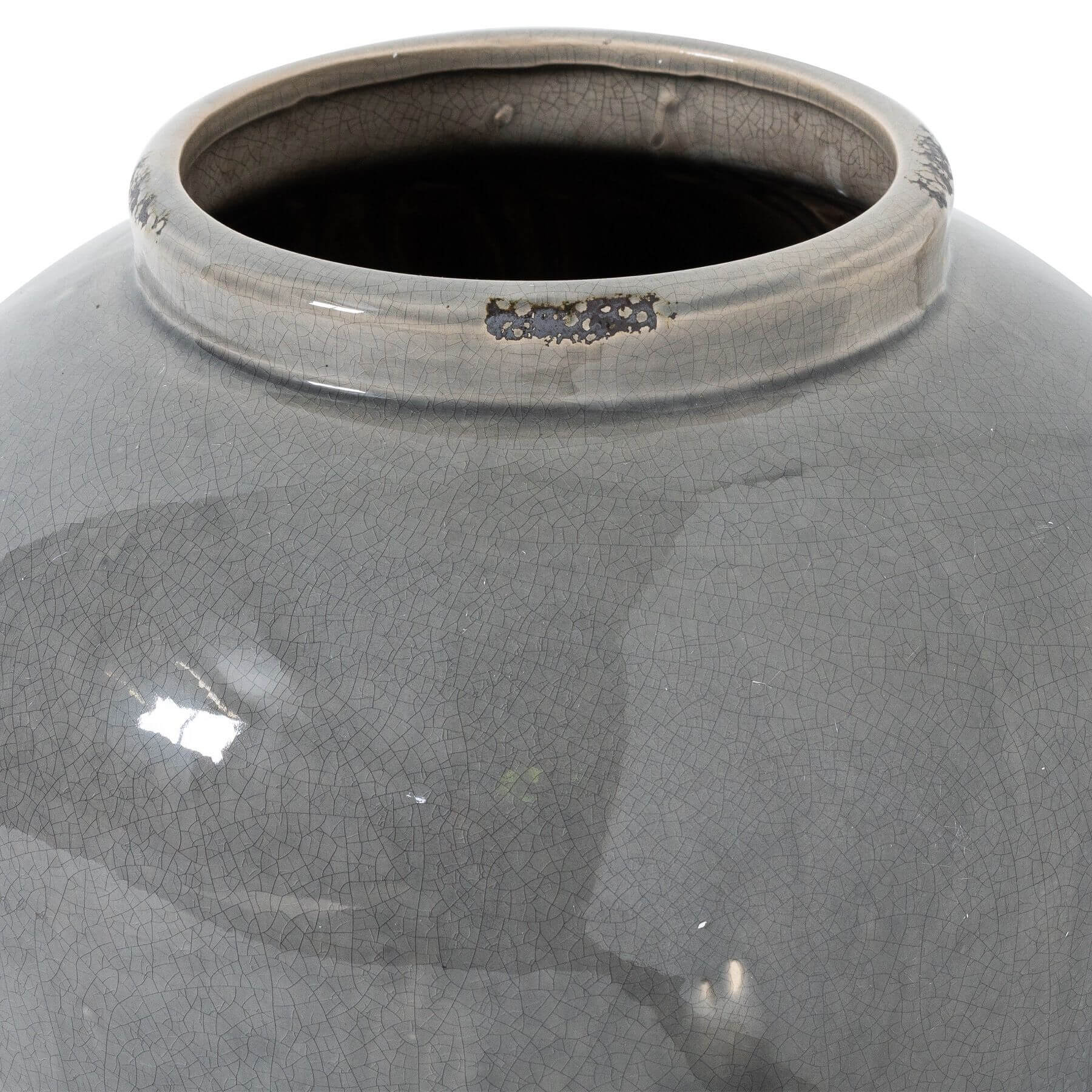Handcrafted grey ceramic vase with distressed glaze, modern decor centerpiece, 37cm height by sostter at brixbailey.com
