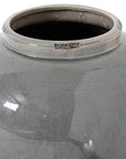 Handcrafted grey ceramic vase with distressed glaze, modern decor centerpiece, 37cm height by sostter at brixbailey.com