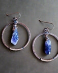 Raw Amethyst Hoops in Copper – Boho | Handmade by Blackbird & Sage