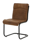 Luxury Leather Dining Chair with Industrial Detailing