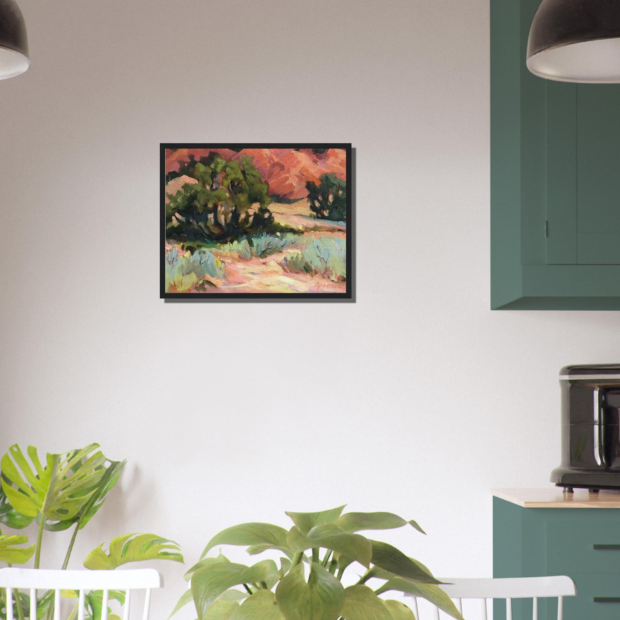 ‘Mesa at Ghost Ranch’ Southwestern Landscape | 16x20 Wooden Framed Art Print | Original Artwork by American Artist Barbara Cleary