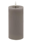 Grey LED Wax Candle With Realistic Melt Glow