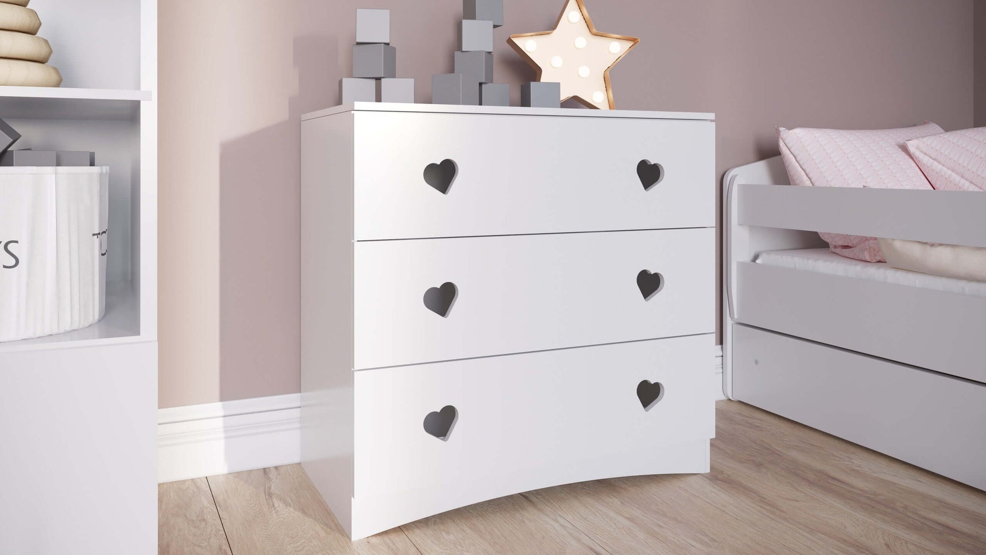 Julia White Chest of Drawers for Children