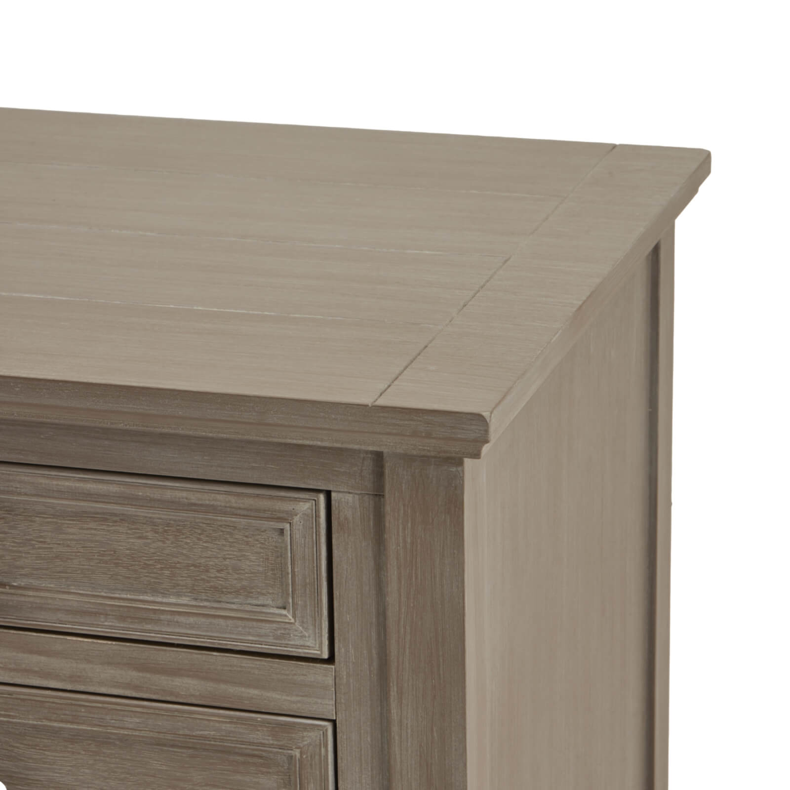 Three Drawer Bedside Table in Distressed Grey