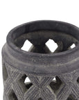 Grey Stone Lattice Candle Lantern