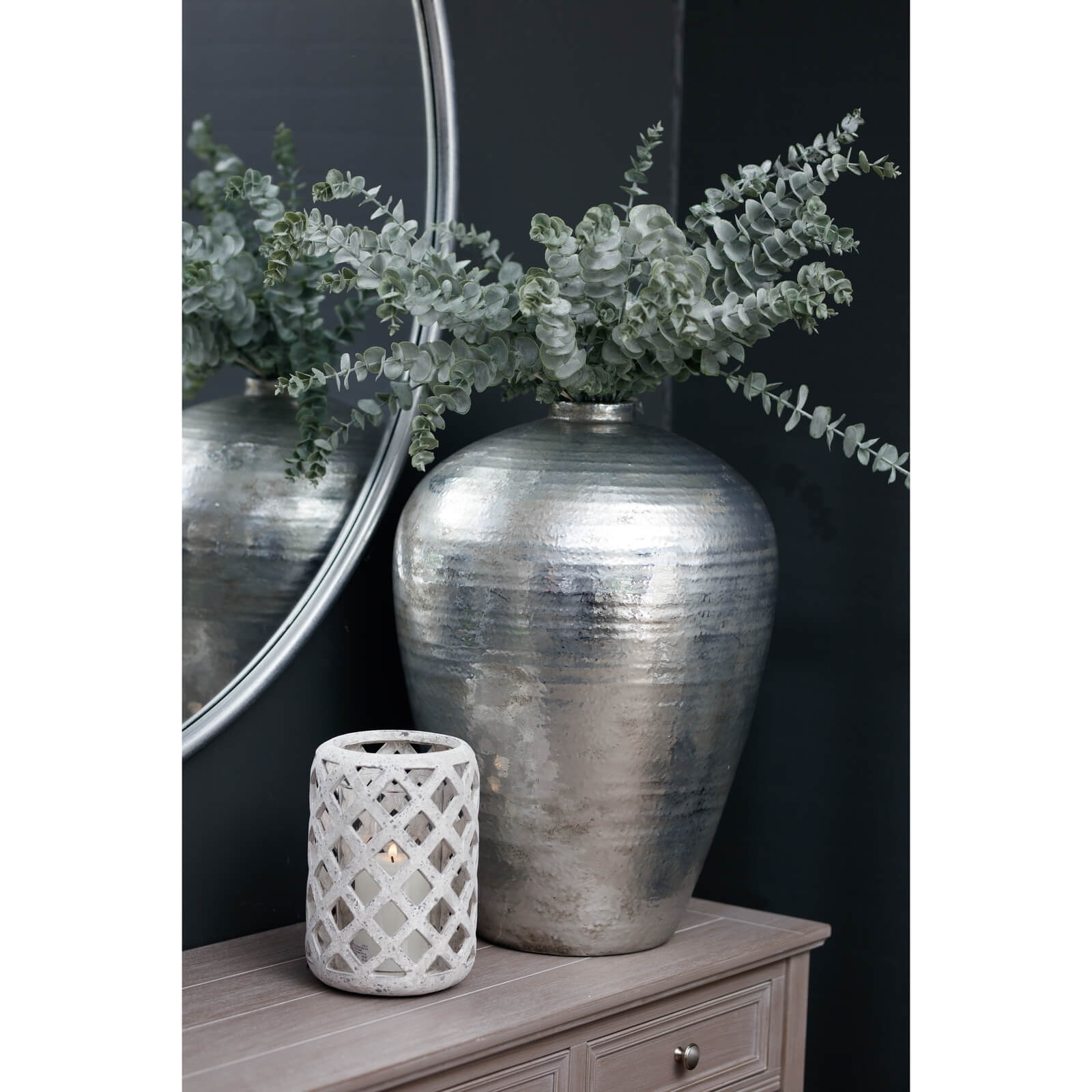 Hammered Silver Astral Vase | Elegant Celestial Decor