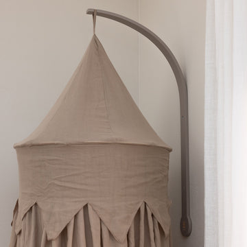 Sebra Jetty Beige wall-mounted canopy holder, premium stylish nursery decor, luxury handcrafted ceiling alternative by Ella James at brixbailey.com