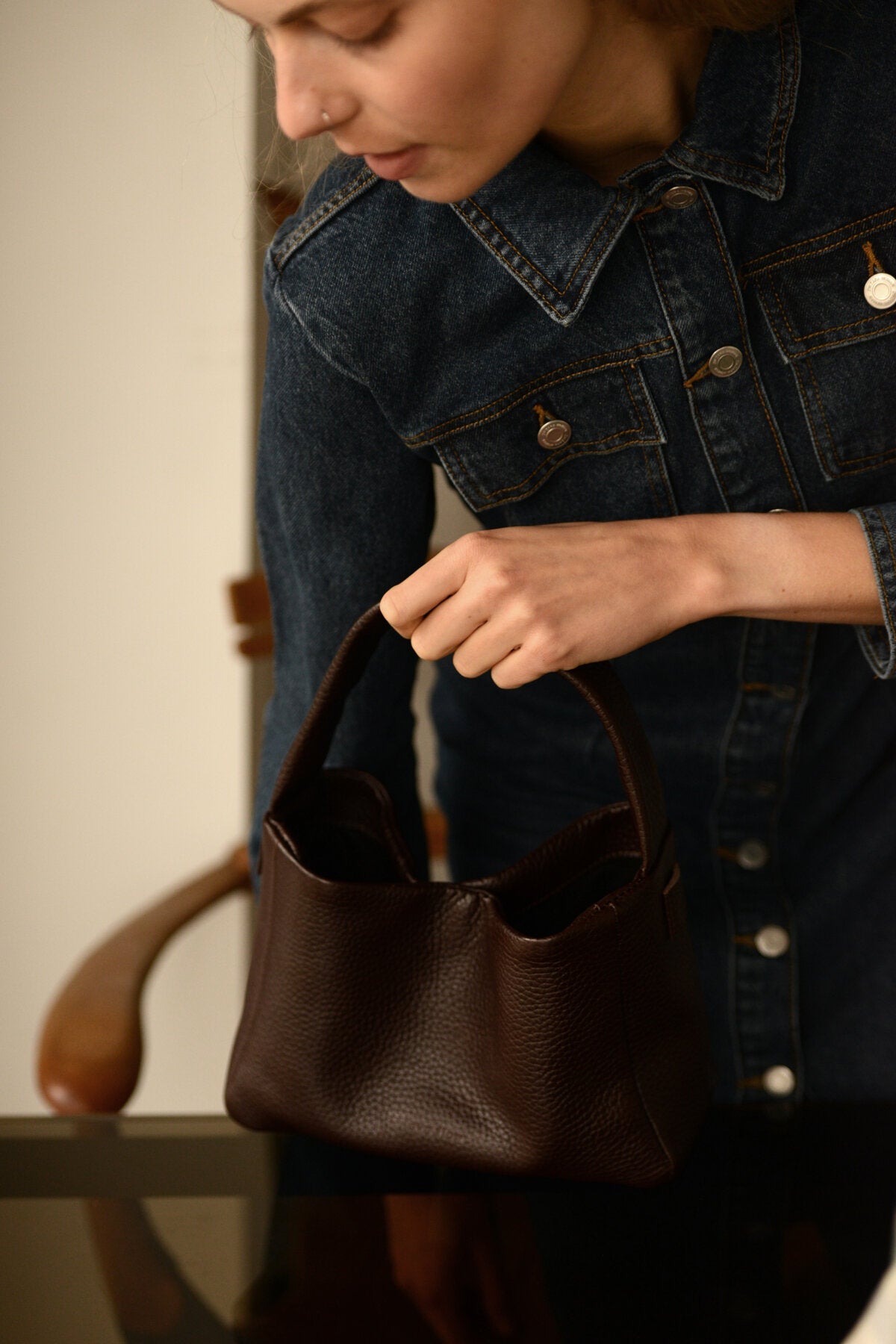 Dark Brown Meru Crossbody Bag