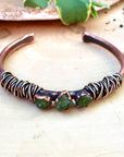 Raw Peridot Copper Cuff - August Stone | Handmade by Blackbird & Sage