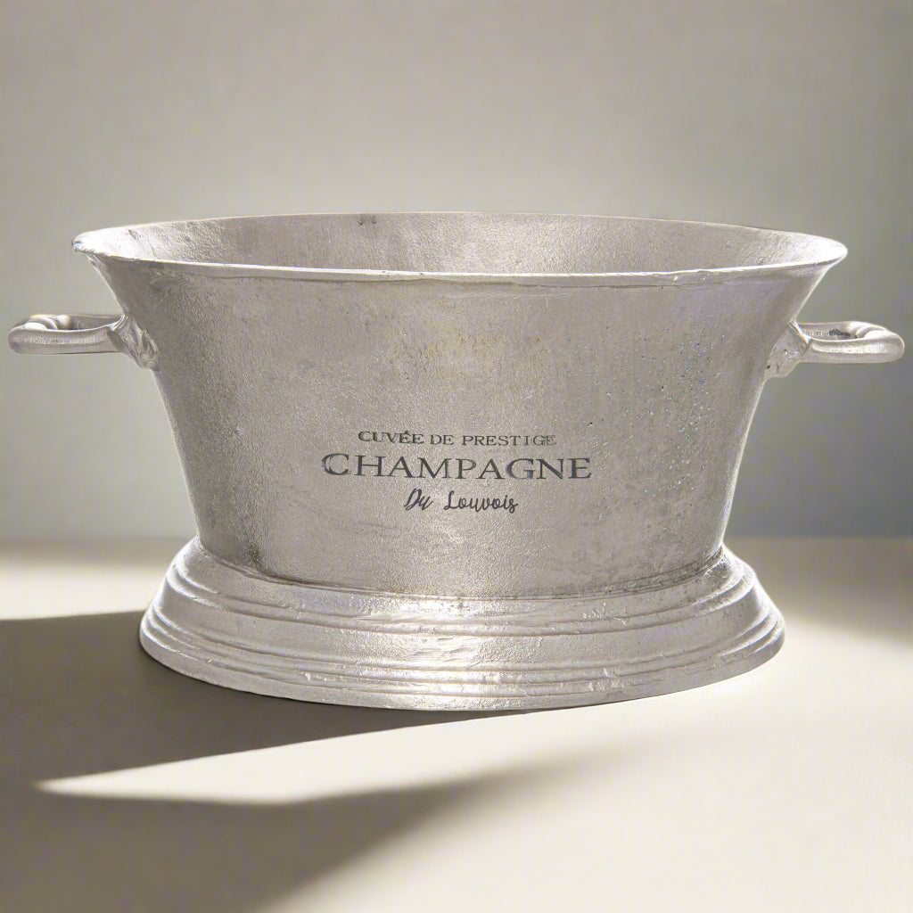 Oversized Vintage Look Pewter Champagne Cooler