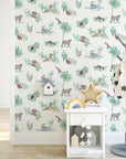 Watercolour Rainforest Wallpaper | Jungle Animals | Children's Bedroom & Nursery