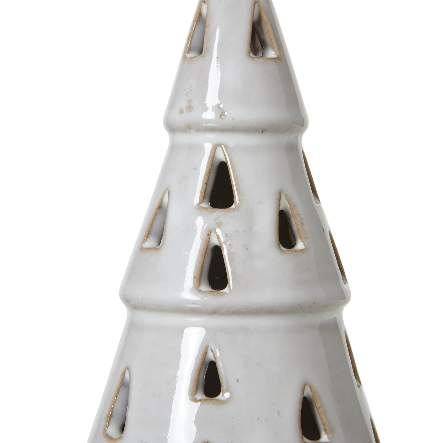 Mini White Ceramic LED Tree with Cut Out Glow