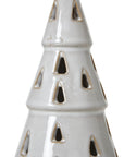 Mini White Ceramic LED Tree with Cut Out Glow