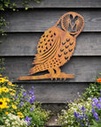 Rusty Metal Owl Garden Decoration