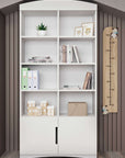 Double Bookshelf Classic White Storage Unit