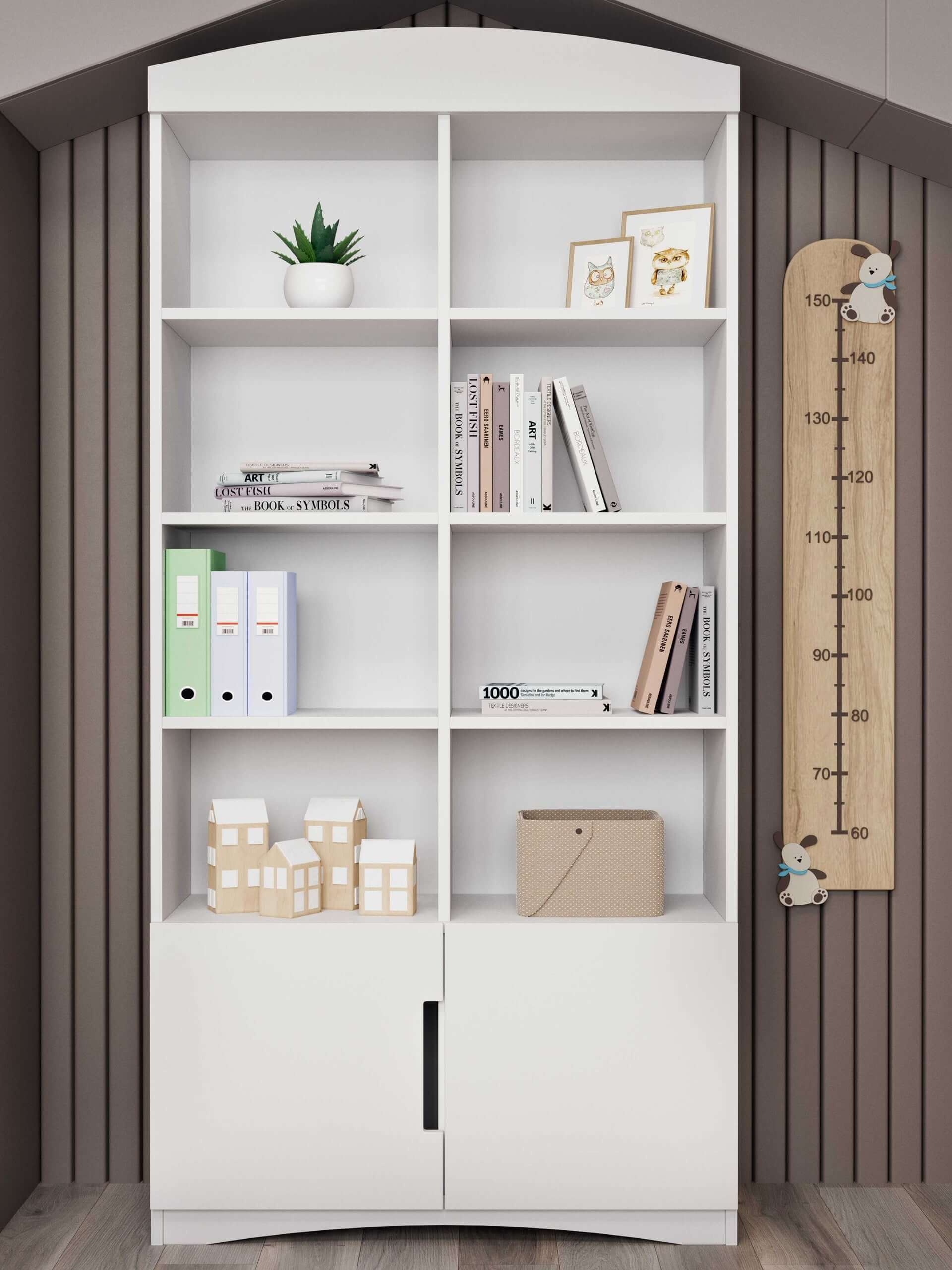 Double Bookshelf with Heart Handles