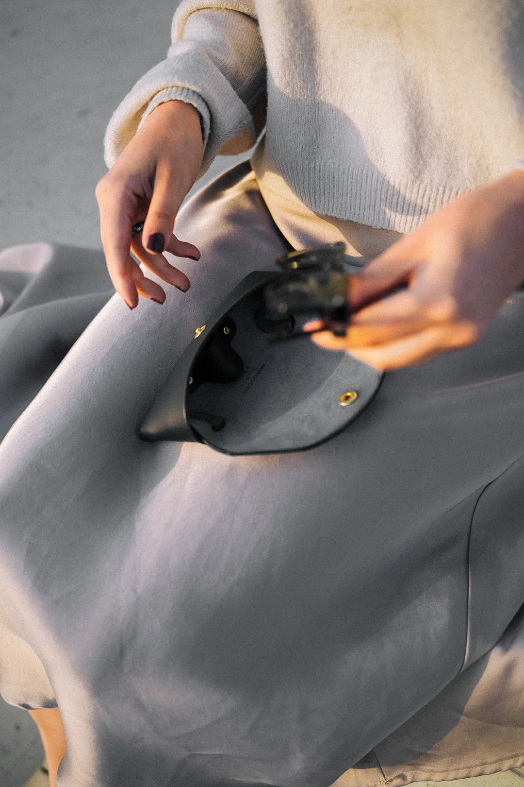 Sleek Black Leather Sunglasses Case