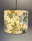 Ornella blue flowers cotton drum lampshade/ ceiling shade, with a white lining