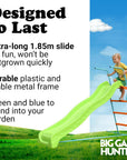 Children's Slide - Wavy - 1.85m - Freestanding - Green