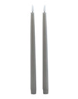 Grey LED Wax Candle Pair for Gentle Ambient Glow