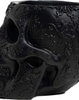 Skull Makeup Brush Holder, Pen Holder, Vanity, Desk, Office Organizer, Stationary, Decor Planter , Candy Bowl , Goth Decorations , Extra Large, Skulls Gothic Skull & Bones Organizer Bathroom (Black)-4