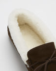 Slippers, sheepskin, brown suede