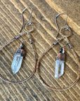 Quartz Earrings - Bronze Boho Hoops | Handmade by Blackbird & Sage