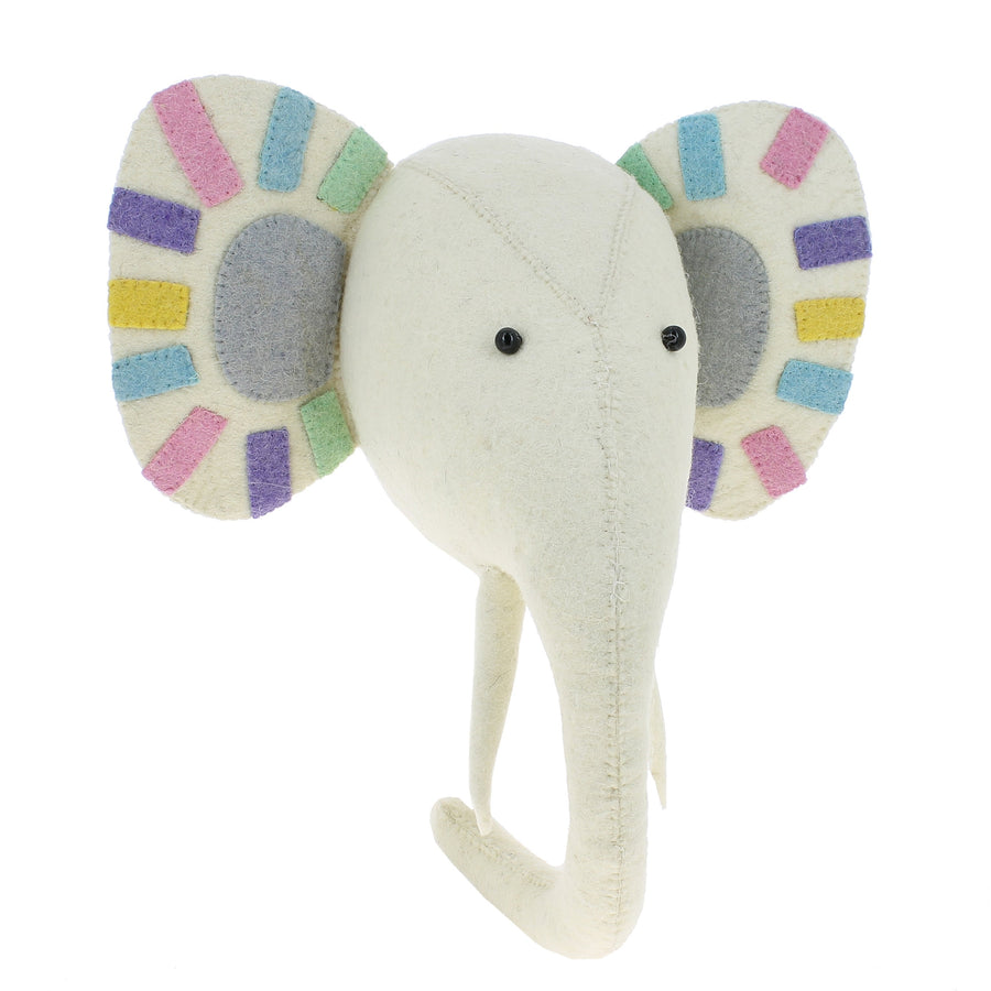 Pastel Felt Elephant Wall Head