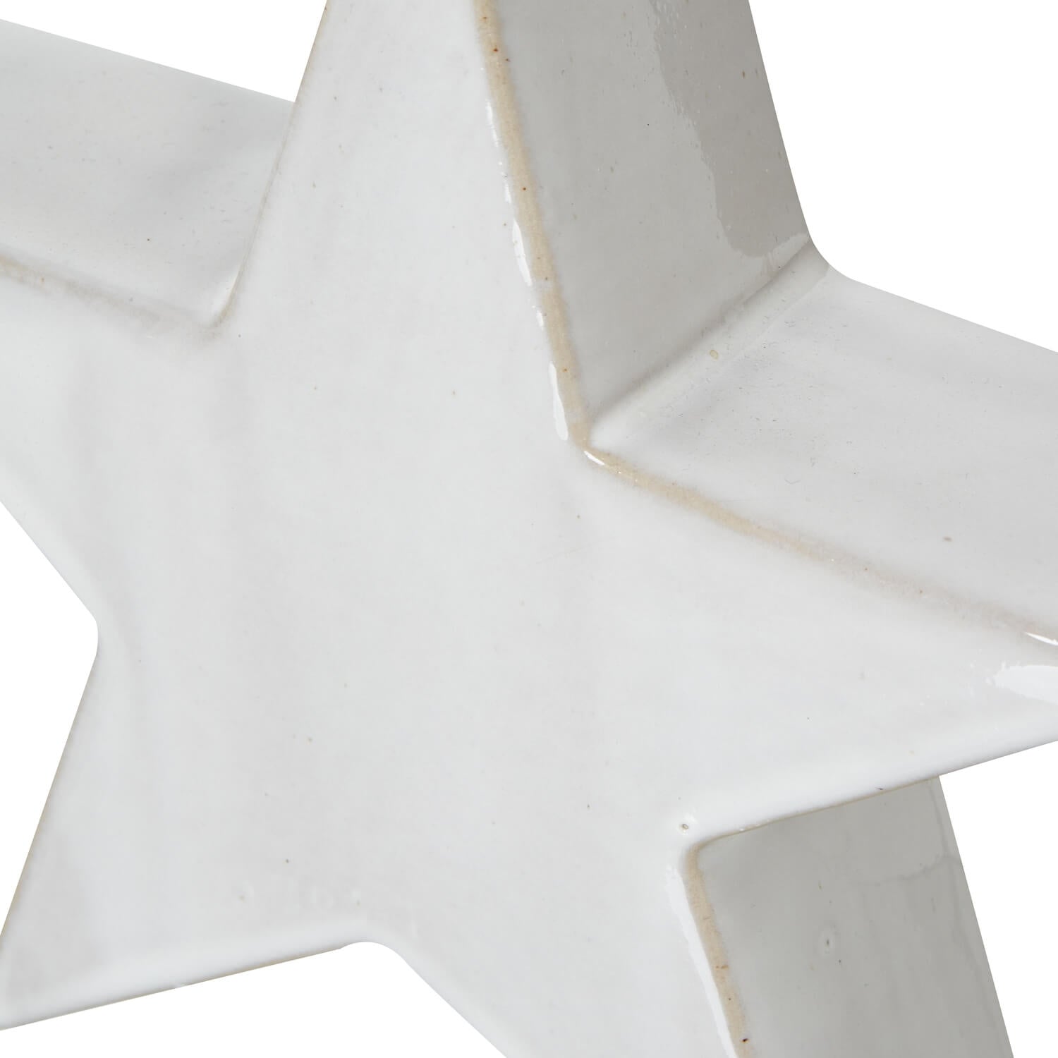 Large White Ceramic Star Accent