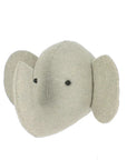 Premium mini Noahs Ark elephant head, stylish neutral nursery decor, handcrafted animal wall art, easy to hang with bamboo hook by Ella James at brixbailey.com