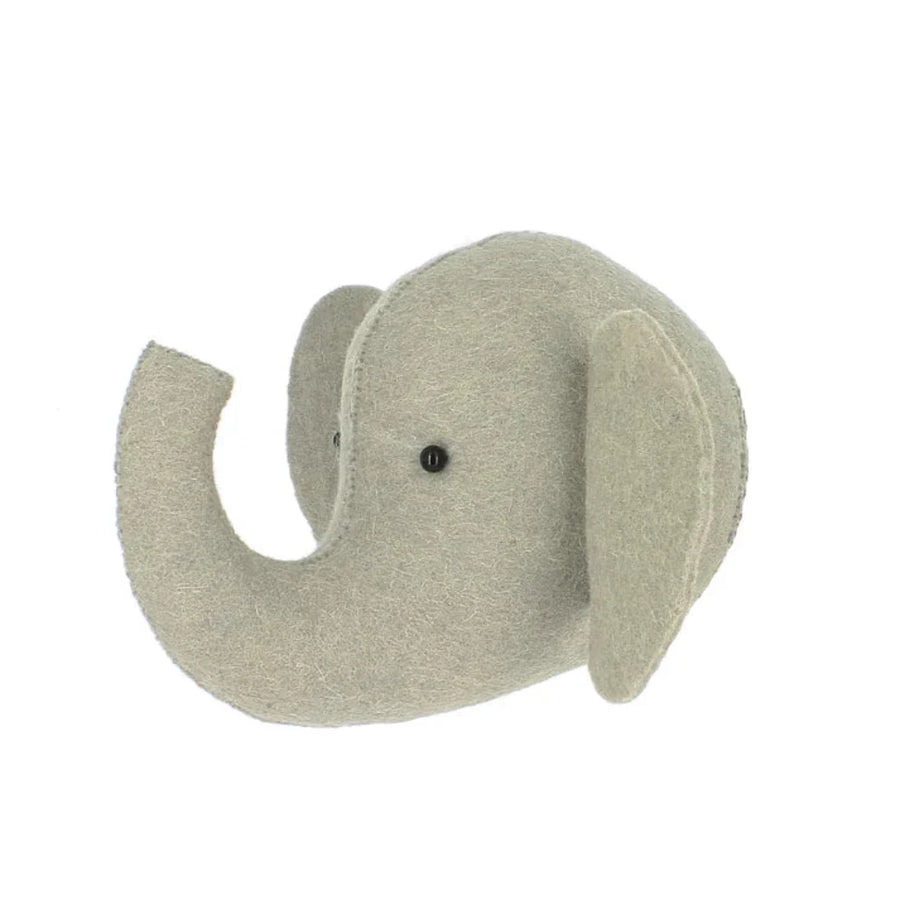 Premium Mini Noahs Ark Elephant Head, luxury neutral nursery decor, stylish handcrafted animal wall art by Ella James at brixbailey.com