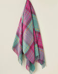 Saltburn Check Pure New Wool Throw - Cerise