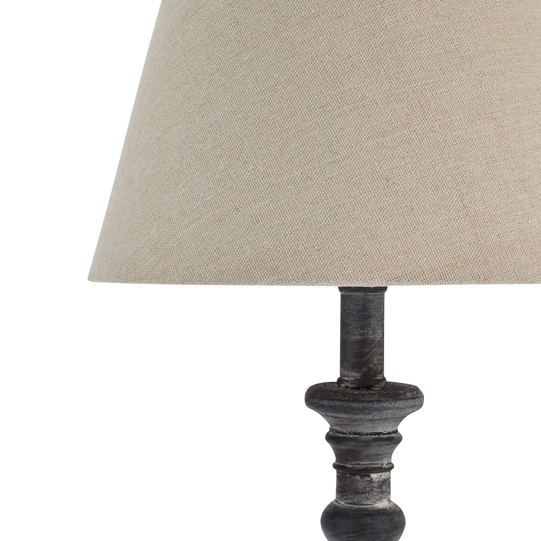 Wooden Column Table Lamp with Linen Shade