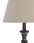 Wooden Column Table Lamp with Linen Shade