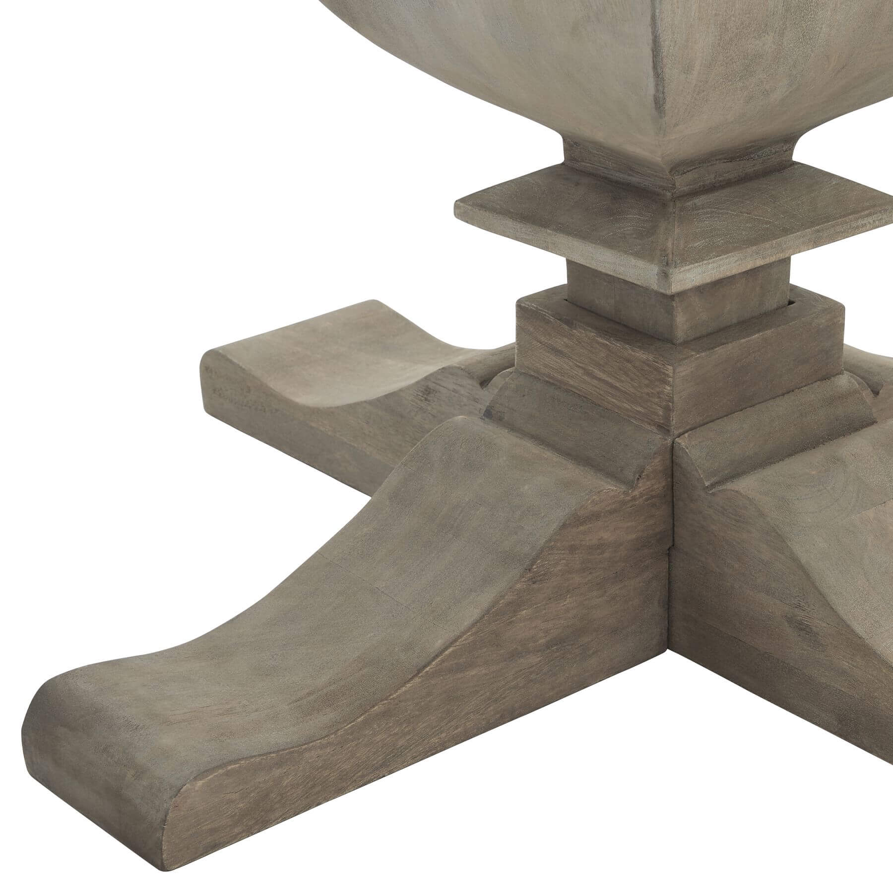 Pedestal Side Table with Drawer in Bleached Wood Finish