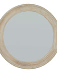 Round Washed Wood Wall Mirror