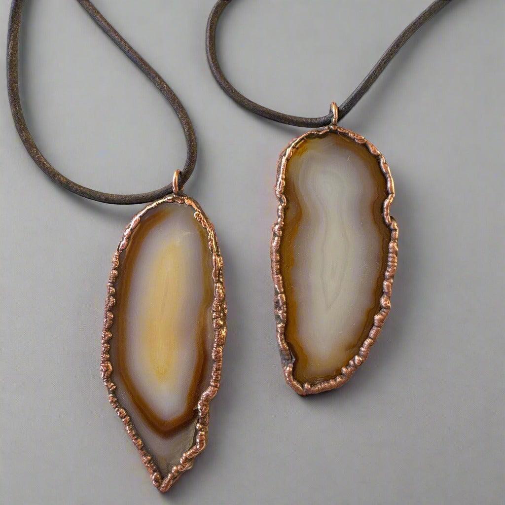 Red Agate Necklace - Boho Copper Pendant| Handmade by Blackbird &amp; Sage