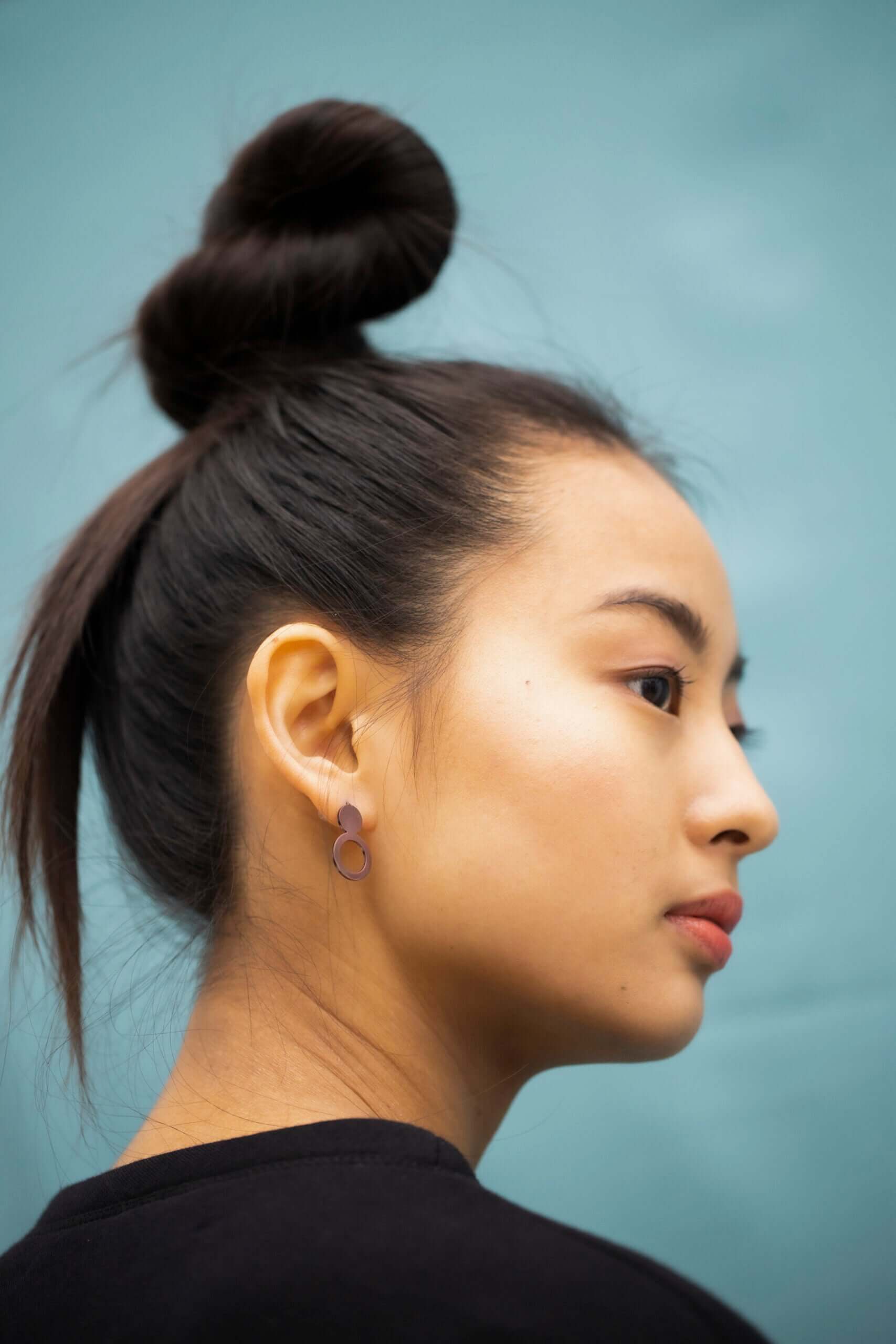 Purple Arc Statement Earrings