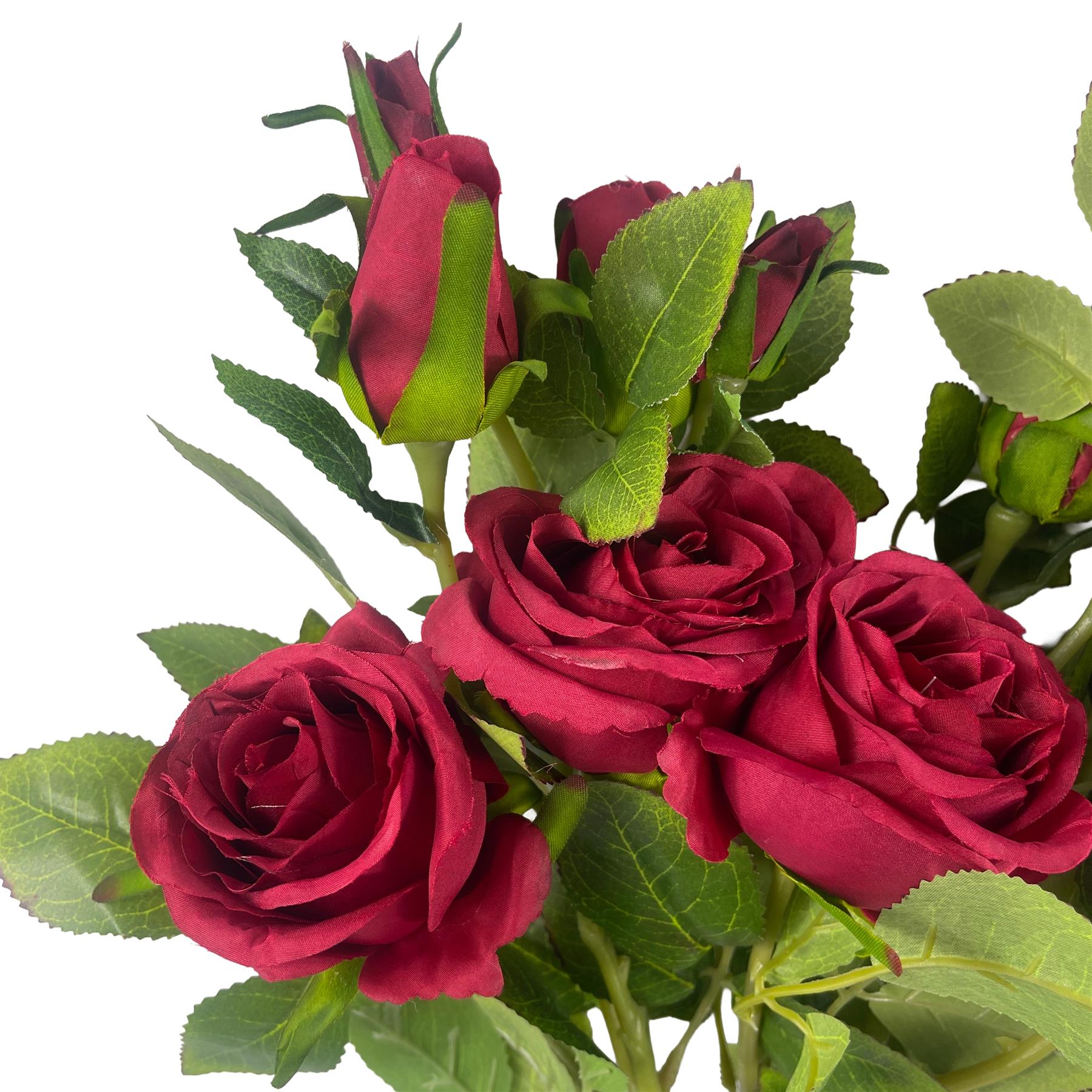 Pack of 6 x 60cm Artificial Red Rose Flower-4