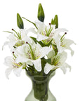 White Lily Artificial Flower Stem