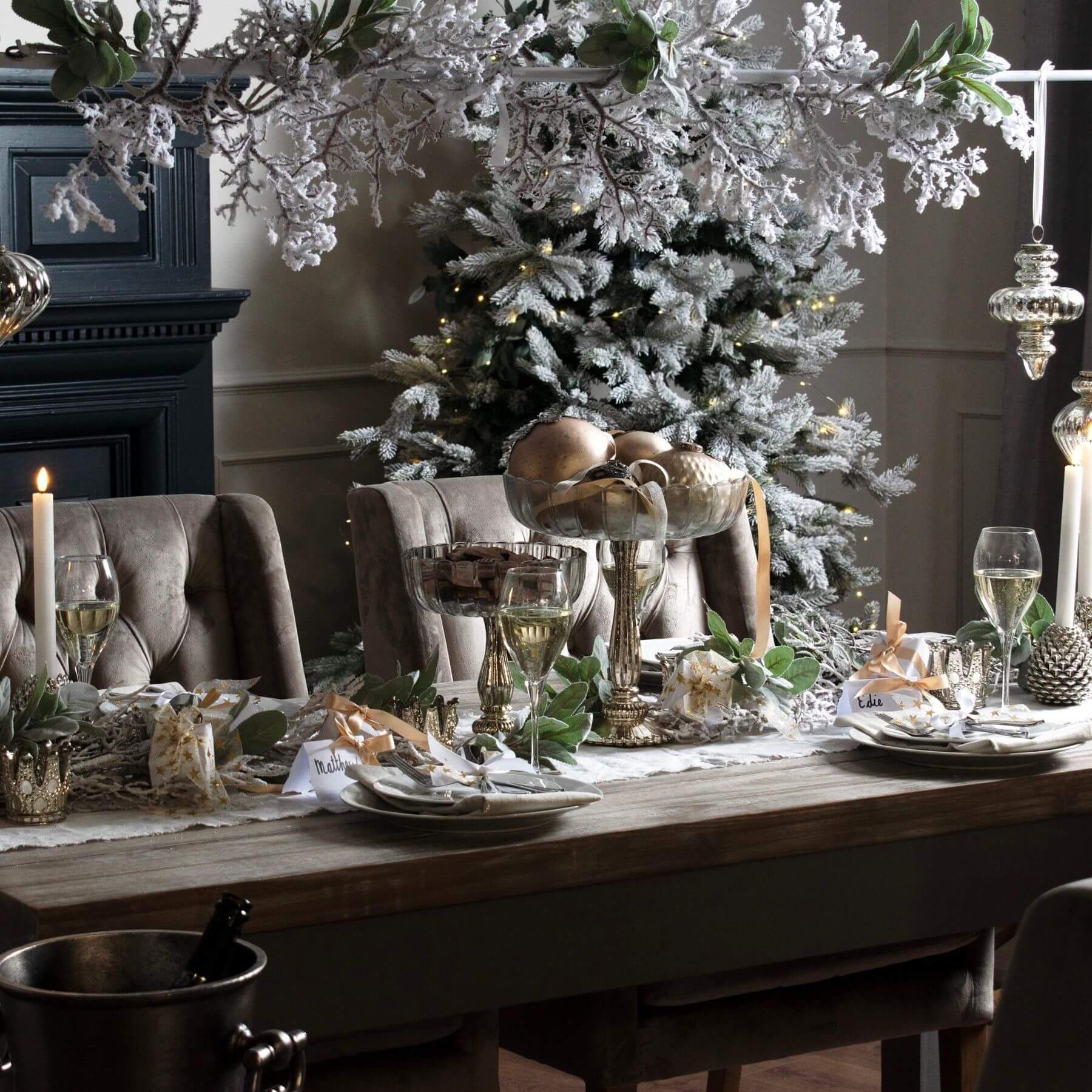 Frosted Snowy Garland for Winter Decorating