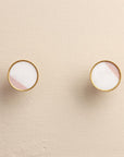 Sarika White Stone Brass Drawer Knobs