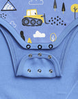 Baby Onesie Construction Print Short Sleeve