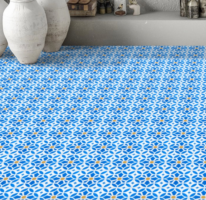 Luxury Maroq porcelain tiles, blue and white floral motif, premium anti-slip outdoor and indoor tiles, handcrafted design by Maria Starling by Maria Starling Design at brixbailey.com