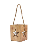 Rustic Wooden Star Tealight Holder