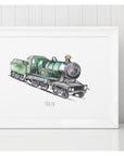 Personalised Watercolour Steam Train wall print