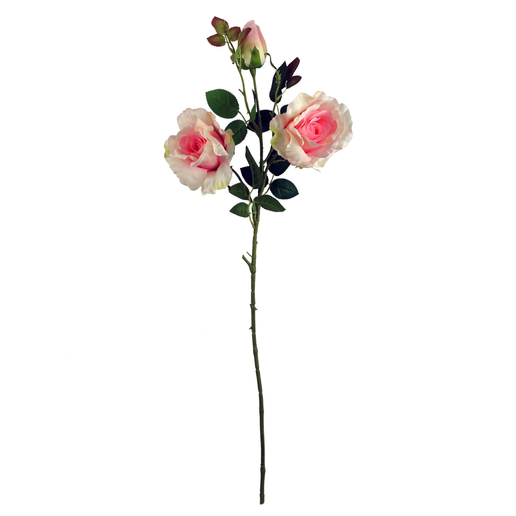 Pack of 6 x 80cm Artificial Pink Rose Stem - 18 flowers-2