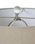 Grey Ombre Glass Table Lamp with Linen Shade