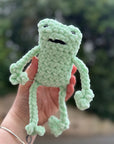 Fergus The Leggy Frog - Chunky Crochet Frog Plush – Soft Handmade Kawaii Frog Toy