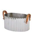 Silver Champagne Cooler with Leather Handle